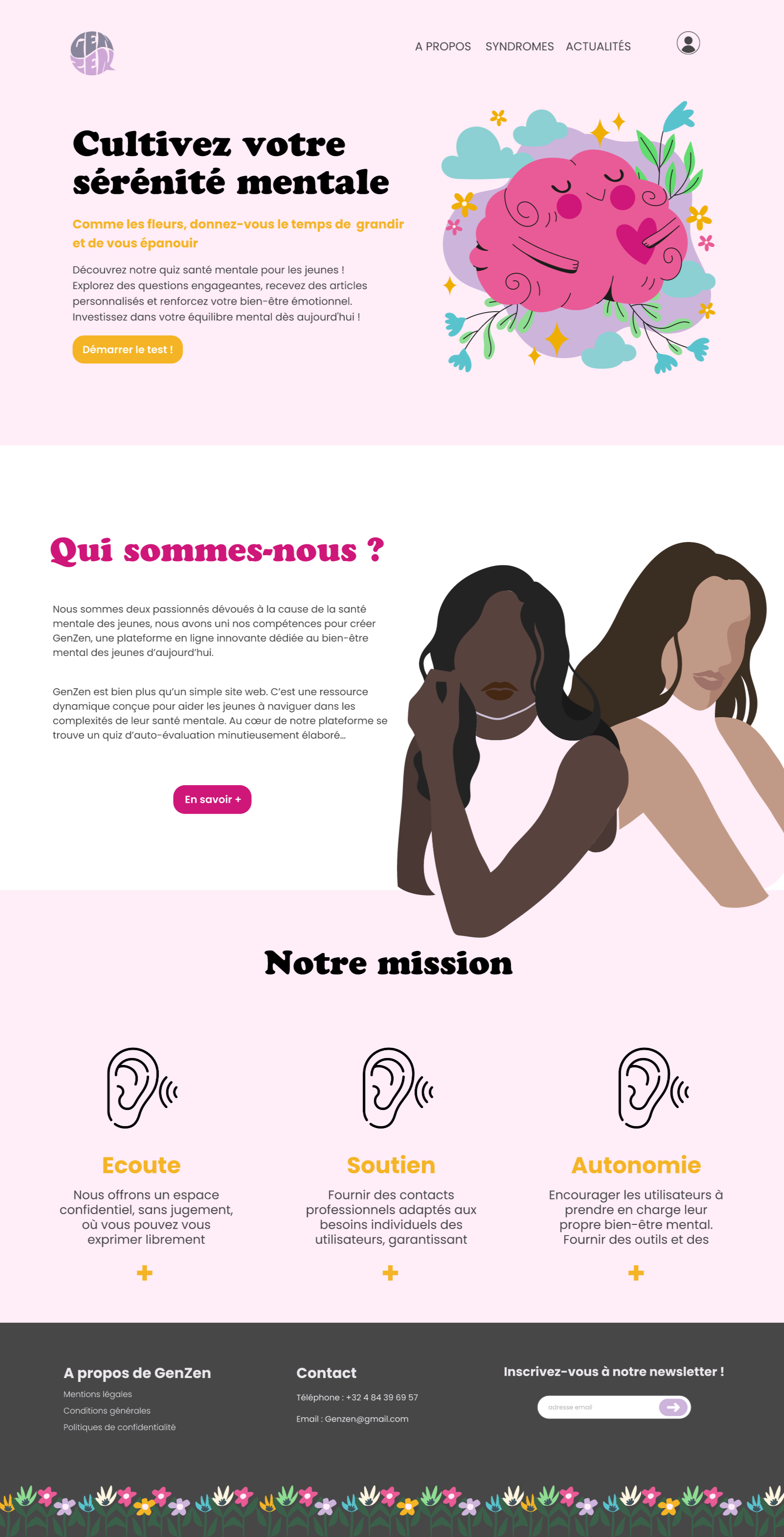 homepage of Genzen website